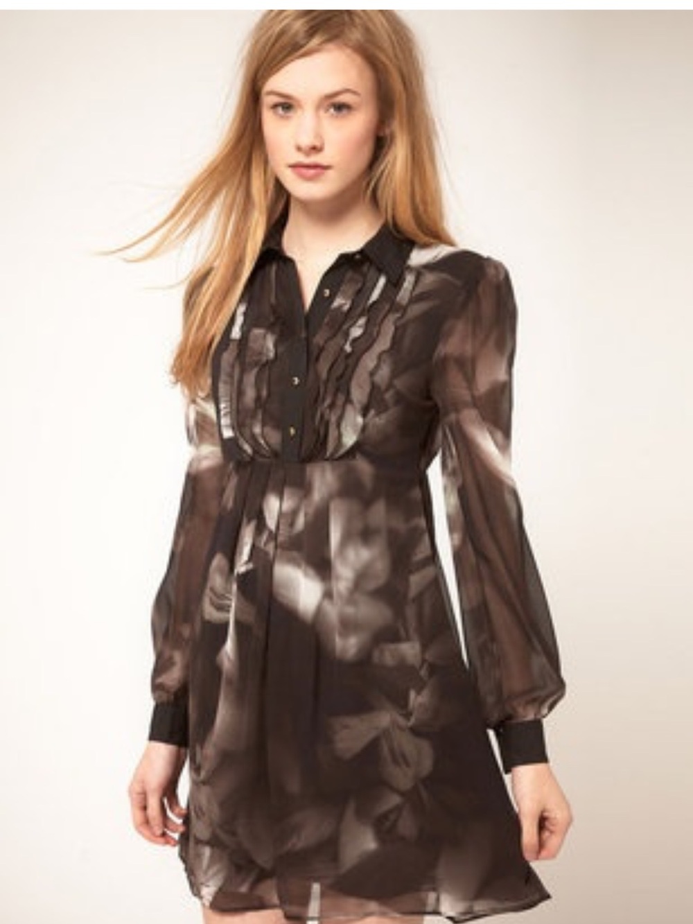 Ted baker London  slik black and brown Sheer mini dress size 4 whimsigoth